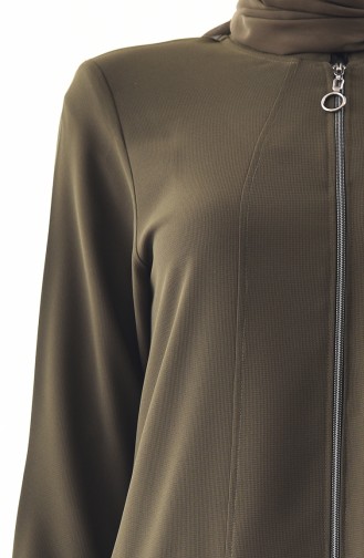 ميتيكس معطف خفيف بتصميم سحاب و بمقاسات كبيرة 1105-05 لون أخضر كاكي 1105-05
