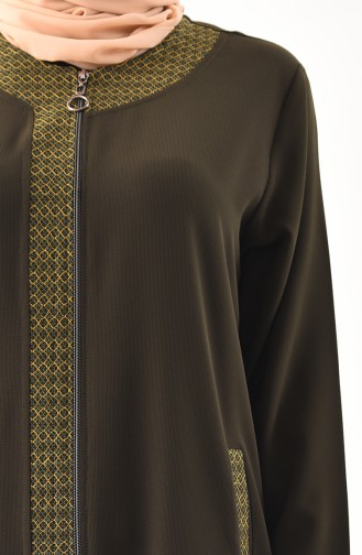 METEX Large Size Embroidered Topcoat 1106-02 Khaki 1106-02
