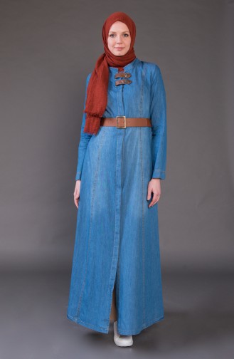 MISS VALLE Belted Jeans Coat 8989-01 Blue Jeans 8989-01