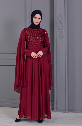 Habillé Hijab Bordeaux 81668-03