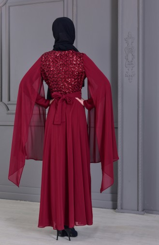 Robe de Soirée a Paillettes 81668-03 Bordeaux 81668-03