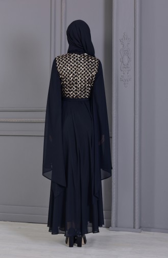Schwarz Hijab-Abendkleider 81668-05