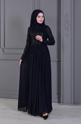 Habillé Hijab Noir 8545-01