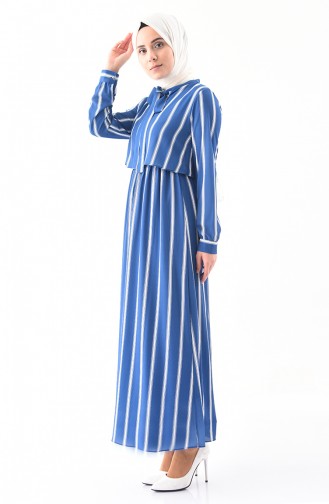 Allerlei Striped Dress 0302-01 Indigo 0302-01
