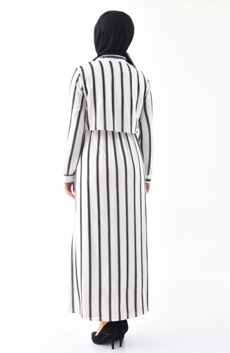 Allerlei Striped Dress 0302-02 White 0302-02