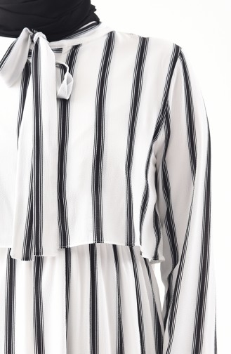 Allerlei Striped Dress 0302-02 White 0302-02