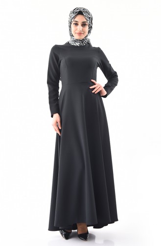 ايلميك فستان بتصميم سادة 5218-04 لون أسود 5218-04
