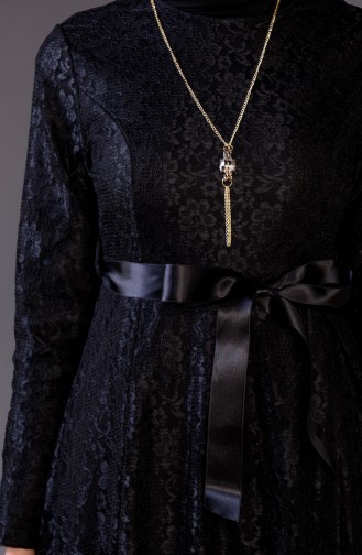 Black Hijab Dress 5541-06