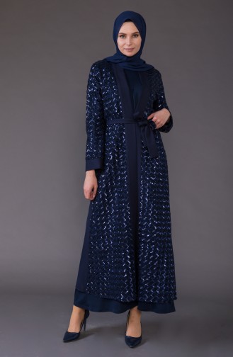 Navy Blue Abaya 61278-02