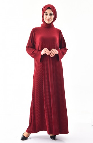 Claret Red Hijab Dress 5849-05