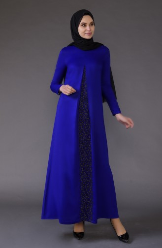 Saks-Blau Hijab Kleider 5004-01