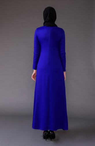 Saks-Blau Hijab Kleider 5004-01