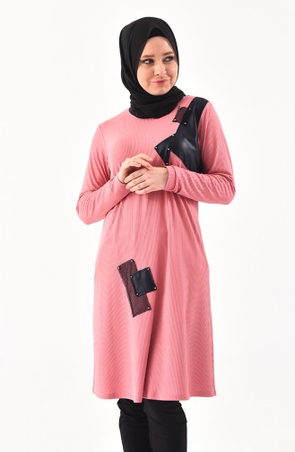 METEX Large Size Garnished Tunic 1124-05 Dried Rose 1124-05