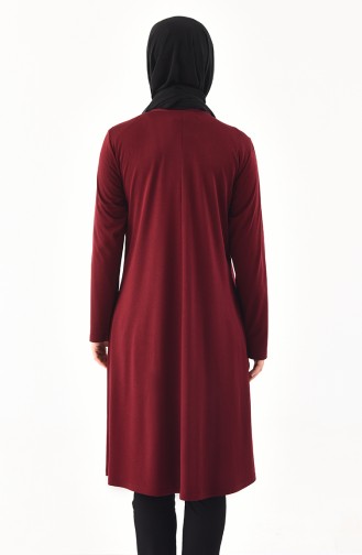 METEX Large Size Pearls Tunic 1128-06 Claret Red 1128-06