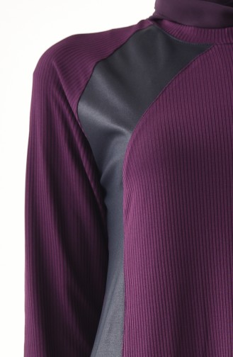 Large Size Reglan Sleeve Tunic 1140-02 Purple 1140-02