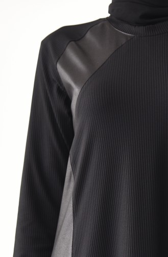 Large Size Reglan Sleeve Tunic 1140-06 Black 1140-06