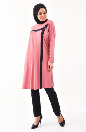 METEX Large Size Garnished Tunic 1141-01 Dried Rose 1141-01