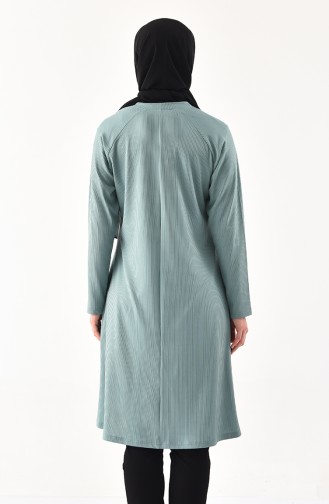 METEX Large Size Garnished Tunic 1141-03 Almond Green 1141-03