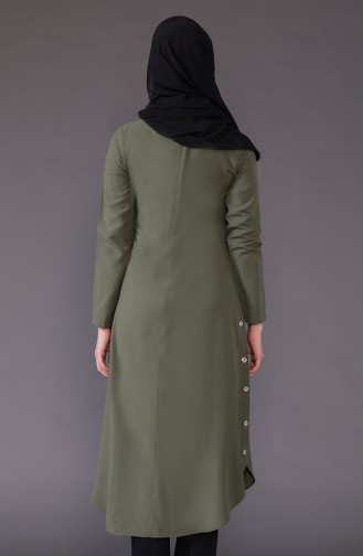 Düğme Detaylı Asimetrik Tunik 3161-03 Haki