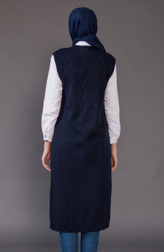 Knitwear Pocket Vest 8111-04 Navy Blue 8111-04