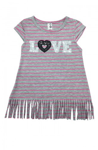 Girl Kids Love Printed Dress A9549 Gray 9549