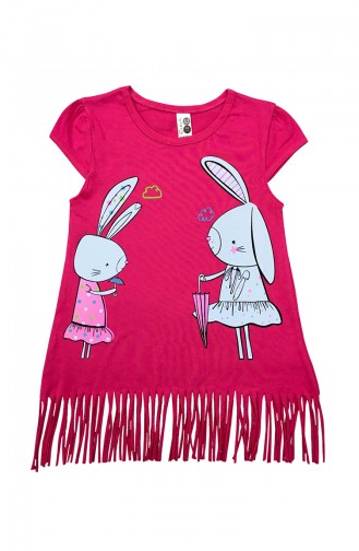 Kız Çocuk Tavşanlı Elbise A9556 Pembe 9556