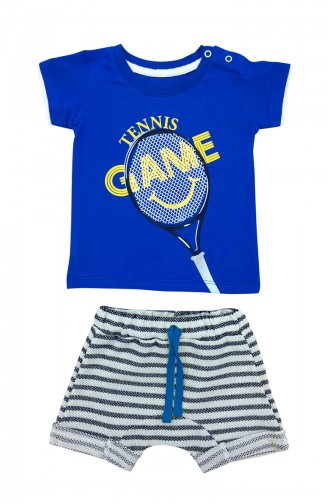 Baby Boy Tennis Detailed 2 Pcs Set A9580 Navy Blue 9580