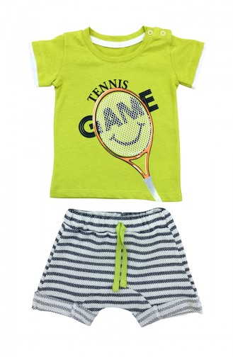 Baby Boy Tennis Detailed 2 Pcs Set A9581 Yellow 9581