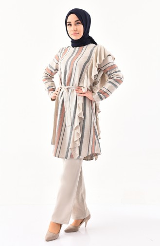 Oyya Frilly Tunic Trousers Double Suit 8137-03 Tile 8137-03