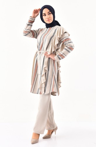 Oyya Frilly Tunic Trousers Double Suit 8137-03 Tile 8137-03