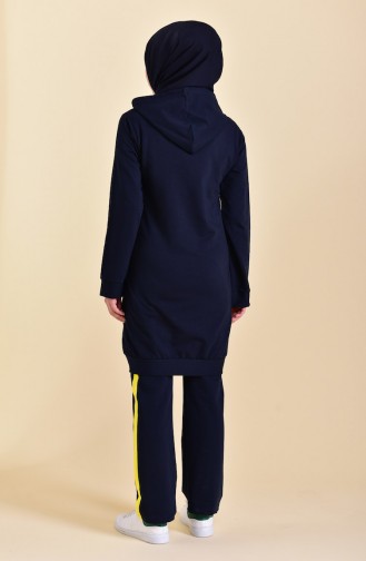 Hooded Tracksuit Suit 18030-08 Navy Yellow 18030-08