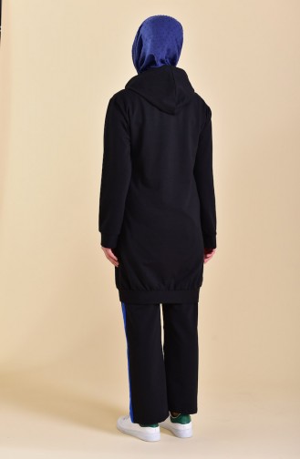 Hooded Tracksuit Suit 18030-03 Black Saks 18030-03