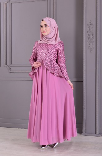 Dusty Rose İslamitische Avondjurk 8796-05