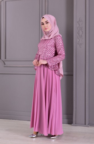 Abendkleid mit Pailetten 8796-05 Puder Rosa 8796-05