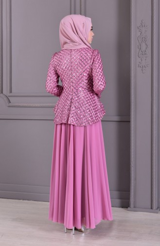 Abendkleid mit Pailetten 8796-05 Puder Rosa 8796-05