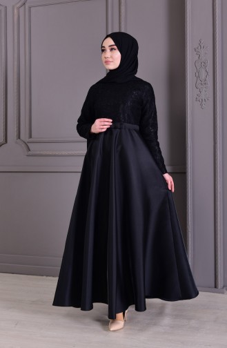 فساتين سهرة بتصميم اسلامي أسود 8844-05