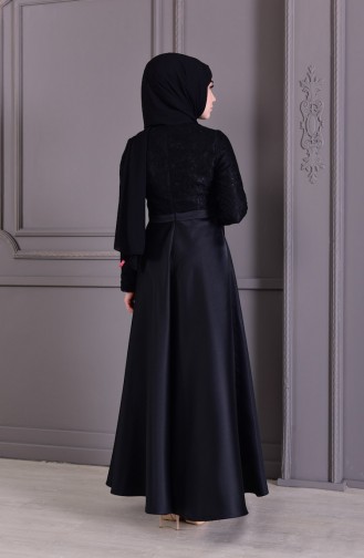 فساتين سهرة بتصميم اسلامي أسود 8844-05
