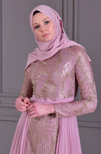 Lilac İslamitische Avondjurk 8384-01