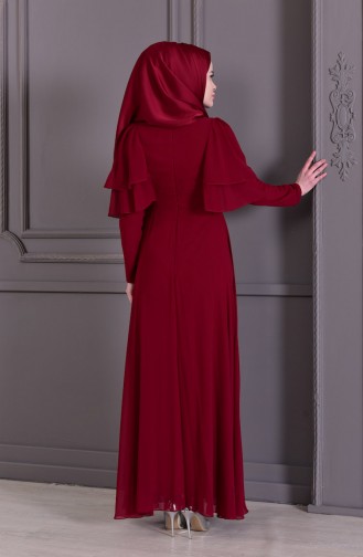 Claret red İslamitische Avondjurk 8448-03