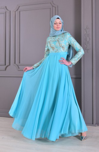 Lace Evening Dress 8495-02 Mint Green 8495-02