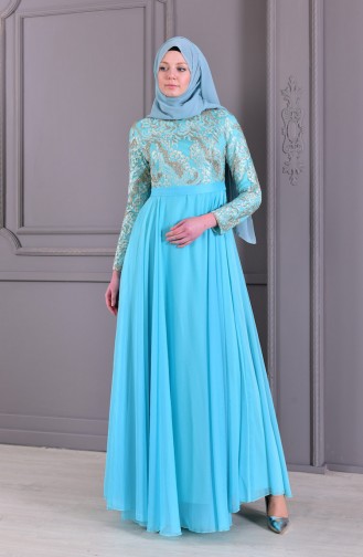 Lace Evening Dress 8495-02 Mint Green 8495-02