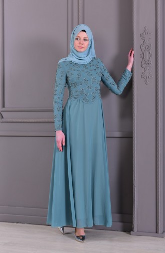 Pearls Evening Dress 8501-01 Green 8501-01