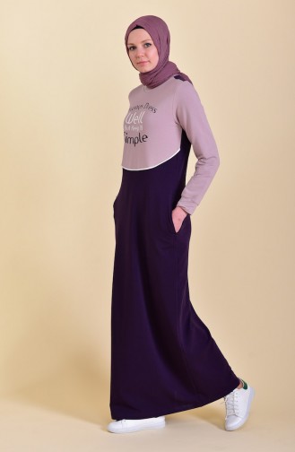 بي وست فستان رياضي بتصميم مُطبع 9026-03 لون بنفسجي 9026-03