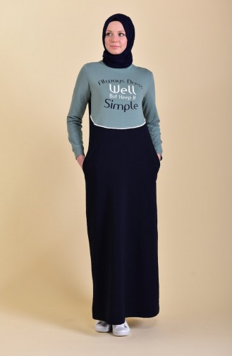 بي وست فستان رياضي بتصميم مُطبع 9026-04 لون كحلي 9026-04