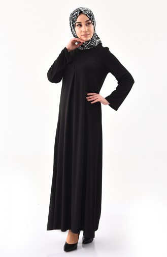 Schwarz Hijab Kleider 10161-02