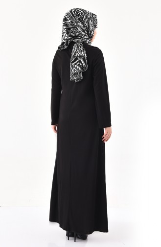 Schwarz Hijab Kleider 10161-02