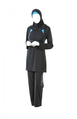 Grosse Grösse Hijab-Badebekleidung 0322-01 Rauchgrau 0322-01