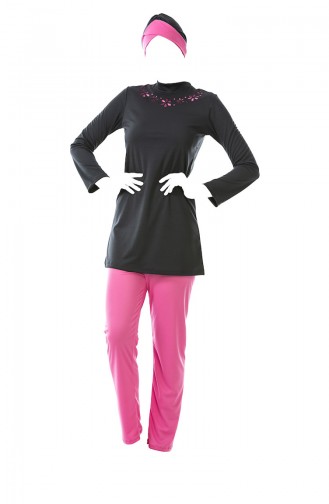 Standing Collar Hijab Swimsuit 0328-04 Smoked Pink 0328-04