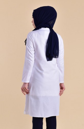 Buttons Detailed Tunic 1272-02 White 1272-02