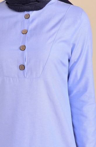 Buttons Detailed Tunic 1272-03 Baby Blue 1272-03